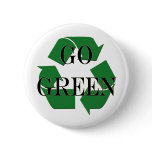 Go Green Recycle Symbol buttons