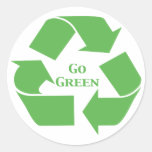 Go Green Recycle Symbol Gifts Round Sticker
