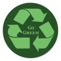 Go Green Recycle Symbol Gifts stickers