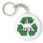 Go Green Recycle Symbol Keychain