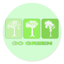 Go Green Round Sticker