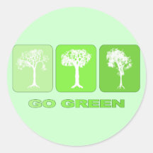 Go Green Round Sticker