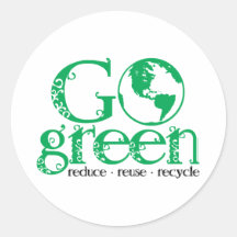 Go Green Round Sticker