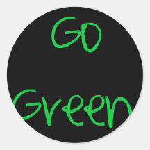 Go Green Round Stickers