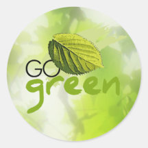 Go Green Round Stickers