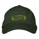 Go Green Shamrocks and Text Embroidered Hat