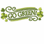 Go Green Shamrocks and Text Embroidered Hoodie