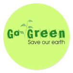 Go Green! Round Stickers