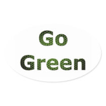 Go Green Oval Sticker
