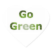 Go Green Heart Stickers