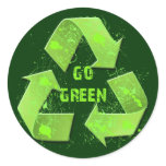 GO GREEN ROUND STICKERS