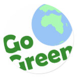 go green round stickers