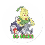 Go Green Round Sticker