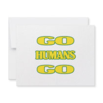 Go Humans Go (green/gold) Custom Invitation