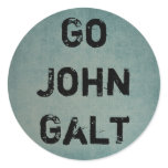GO JOHN GALT ROUND STICKERS