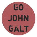 GO JOHN GALT ROUND STICKERS