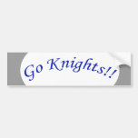 Go Knights! Curved Blue Text Bumper Sticker