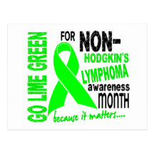 Go Lime Green Lymphoma Awareness Month Postcard