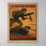 Go Over the Top with U.S. Marines Print