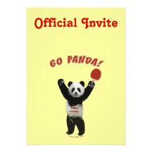 Go Panda Ping Pong Invitations