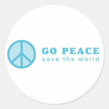 Go Peace (Blue) Round Sticker