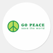 Go Peace (Green) Round Sticker