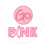 Go Pink Breast Cancer Awareness Stickers