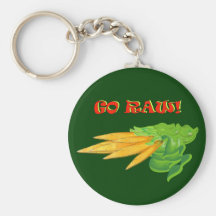 GO RAW-Carrots on green Key Chains