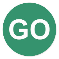 GO Sign Round Sticker