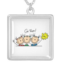 Go Team Cheerleaders T-shirts and Gifts Necklace