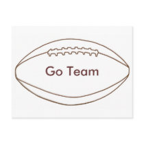 Go Team Custom Football postcards