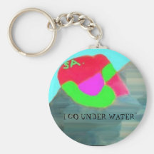 ''GO UNDER WATER'' KEYCHAINS