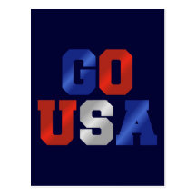 GO USA Red White And Blue Postcard