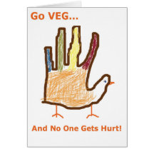 Go VEG turkey Greeting Cards