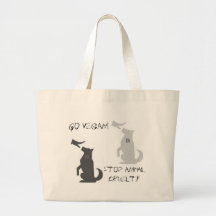 Go Vegan...Stop Animal Cruelty! Tote Bags