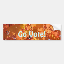 Go Vote! bumper stickers Autumn Leaves car sticker
