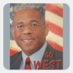 Go West Square Sticker