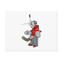 Goalie blocking puck with face