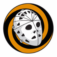 goalie hockey mask orange black acrylic cut out