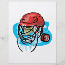 Goalie Mask Red Full Colour Flyer