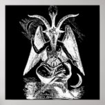 Goat Of Mendes Black And White Poster
