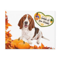 Gobble til you Wobble Thanksgiving Basset Post Cards