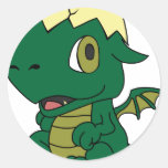 Gobby the baby dragon round sticker
