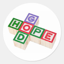 God and hope round stickers