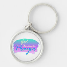 God answers prayer christian design key chain