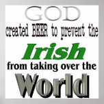 God Beer the Irish and World Conquest posters