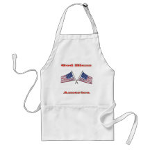 God Bless America Crossed Flags Apron