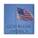GOD BLESS AMERICA FLAG BACKGROUND MAGNET