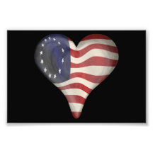God Bless America In A Heart Photograph