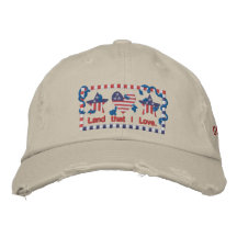 God Bless America Patriotic Embroidered Hats